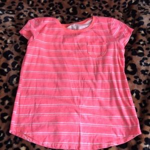 Cuteee bright pick and white striped top